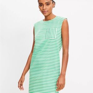 LOFT Striped Pocket Muscle Tee Dress